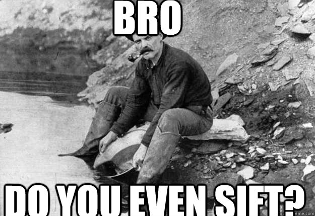 bro do you even sift?  Gold miner