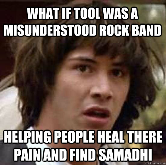 What if tool was a misunderstood rock band Helping people heal there pain and find Samadhi  conspiracy keanu
