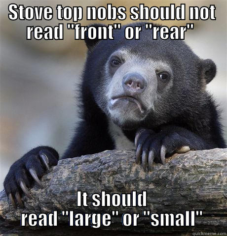 STOVE TOP NOBS SHOULD NOT READ 