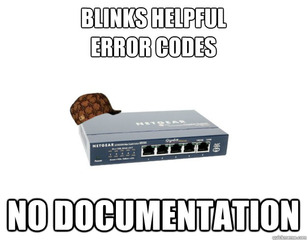 blinks helpful
error codes no documentation - blinks helpful
error codes no documentation  Scumbag Switch