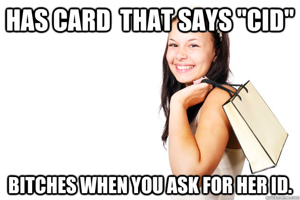 Has card  that says 