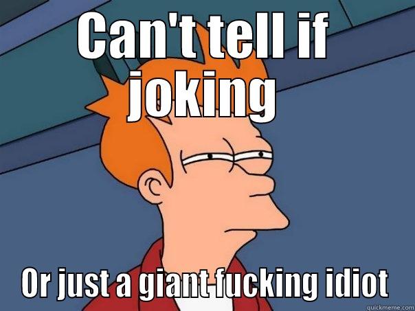 CAN'T TELL IF JOKING OR JUST A GIANT FUCKING IDIOT Futurama Fry