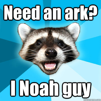 Need an ark? I Noah guy  Lame Pun Coon