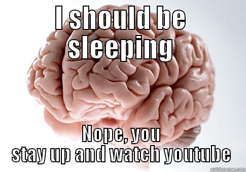I SHOULD BE SLEEPING NOPE, YOU STAY UP AND WATCH YOUTUBE Scumbag Brain