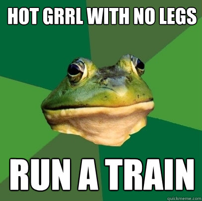 Hot Grrl with no legs Run a train  Foul Bachelor Frog