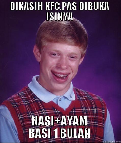 DIKASIH KFC.PAS DIBUKA ISINYA NASI+AYAM BASI 1 BULAN Bad Luck Brian