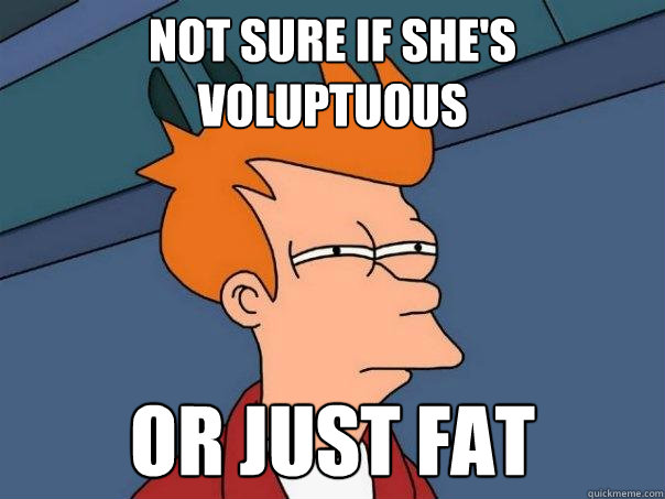 not sure if she's voluptuous Or just fat  Futurama Fry