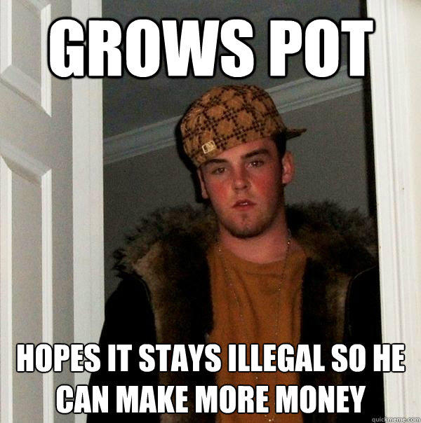 Grows Pot hopes it stays illegal so he can make more money - Grows Pot hopes it stays illegal so he can make more money  Scumbag Steve