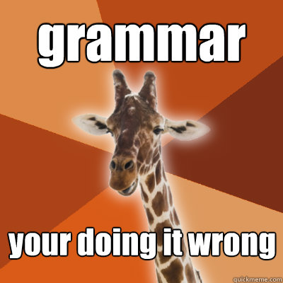 grammar your doing it wrong  Grammar Fail Giraffe
