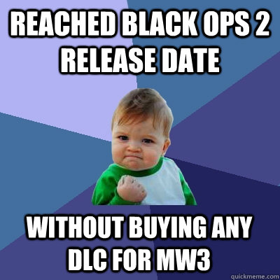 Reached Black Ops 2 release date Without buying any DLC for MW3  Success Kid