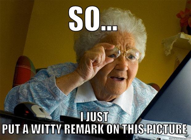 SO... I JUST PUT A WITTY REMARK ON THIS PICTURE Grandma finds the Internet