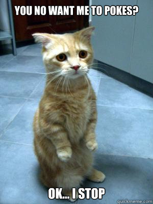You no want me to pokes? ok... i stop  