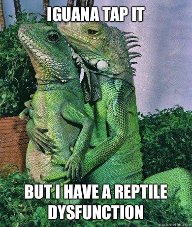 Iguana tap it but I have a reptile dysfunction  