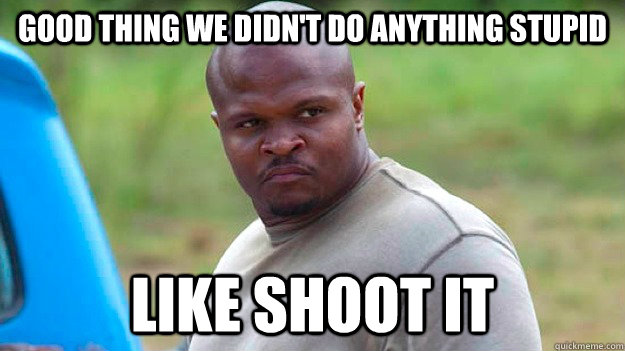 Good thing we didn't do anything stupid Like shoot it - Good thing we didn't do anything stupid Like shoot it  Misc