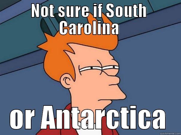 NOT SURE IF SOUTH CAROLINA OR ANTARCTICA Futurama Fry