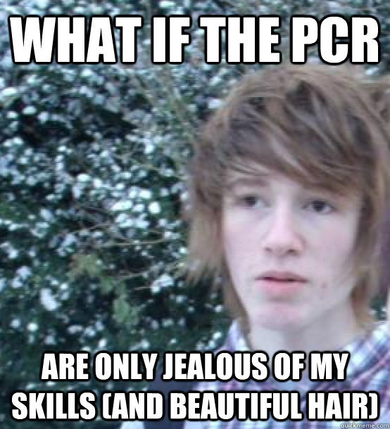 WHAT IF the pcr are only jealous of my skills (and beautiful hair)  
