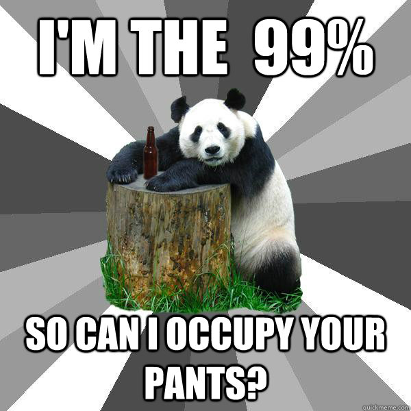 I'M THE  99% SO CAN I OCCUPY YOUR PANTS?  Pickup-Line Panda
