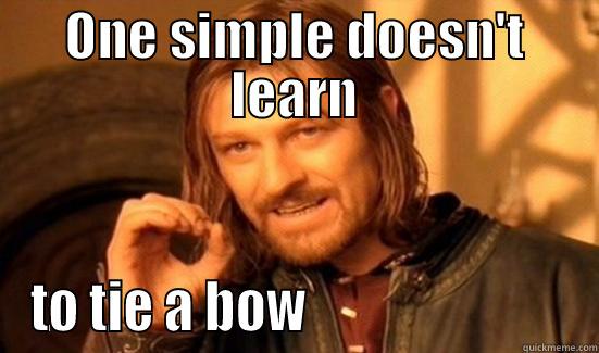 ONE SIMPLE DOESN'T LEARN TO TIE A BOW                          Boromir