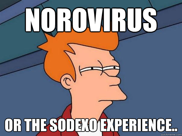 Norovirus or the sodexo experience..  Futurama Fry