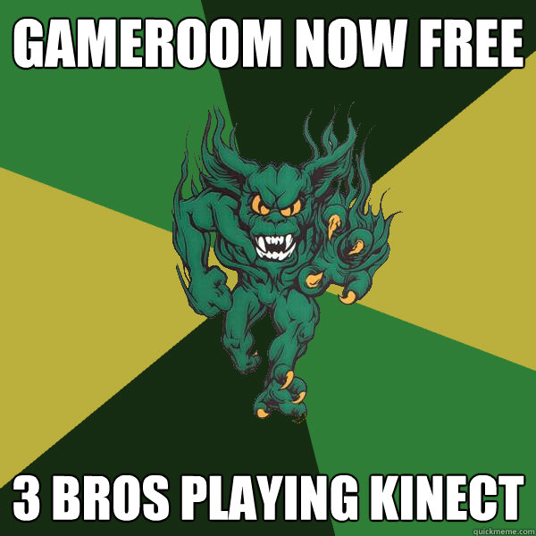 Gameroom now free 3 bros playing kinect  Green Terror