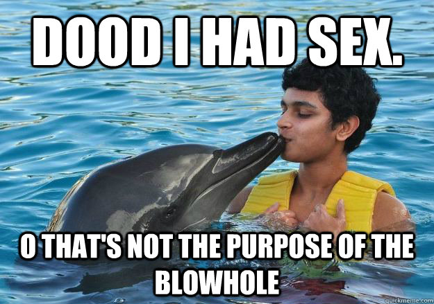 Dood I had sex. O that's not the purpose of the blowhole  