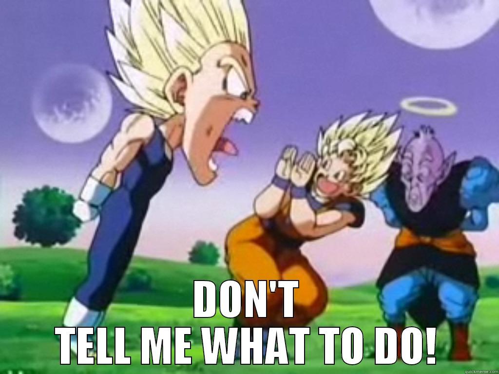Vegeta: Don't Tell Me What To Do -  DON'T TELL ME WHAT TO DO! Misc