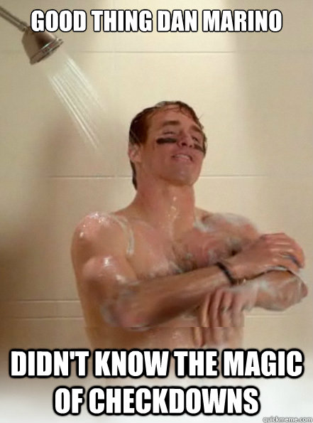 good thing dan marino didn't know the magic of checkdowns  
