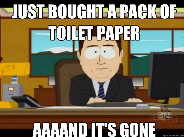 Just bought a pack of toilet paper aaaand it's gone - Just bought a pack of toilet paper aaaand it's gone  Misc