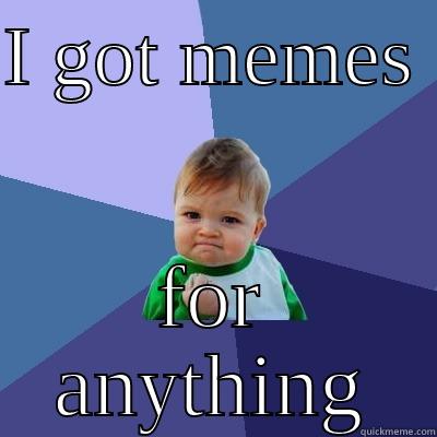 I GOT MEMES  FOR ANYTHING Success Kid