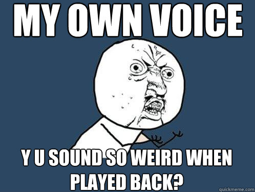 my own voice y u sound so weird when played back?  Y U No