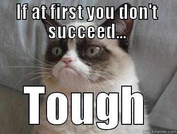 If at first you don't succeed - IF AT FIRST YOU DON'T SUCCEED... TOUGH Grumpy Cat
