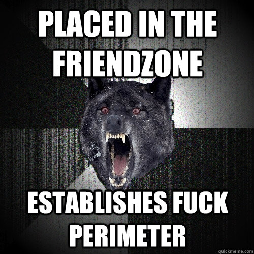 Placed in the friendzone establishes fuck perimeter - Placed in the friendzone establishes fuck perimeter  Insanity Wolf