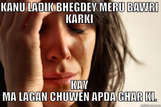 KANU LADIK BHEGDEY MERU BAWRI KARKI KAY MA LAGAN CHUWEN APDA GHAR KI. First World Problems