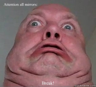 Attention all mirrors: Break!  