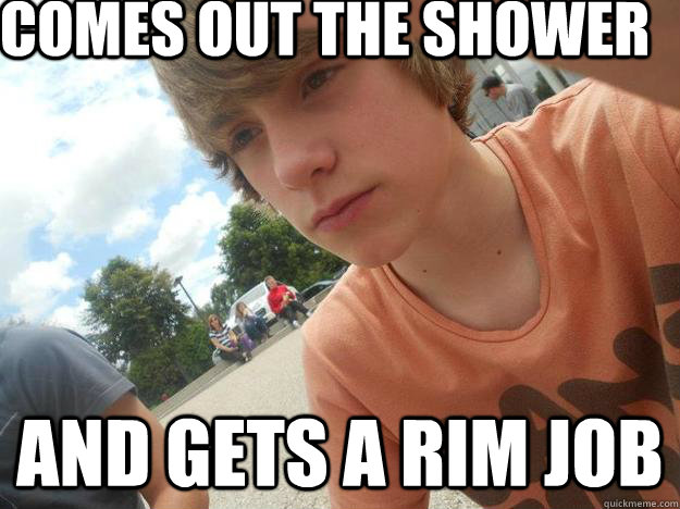 comes out the shower and gets a rim job  rimjob