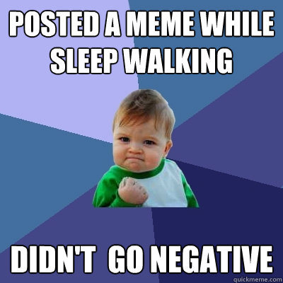 Posted a meme while sleep walking didn't  go negative  Success Kid