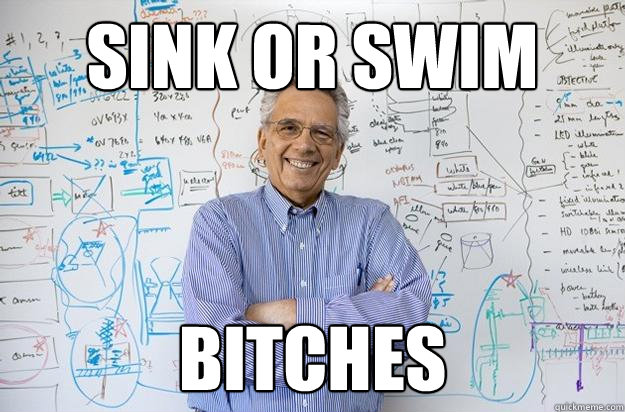 Sink or swim bitches  Engineering Professor