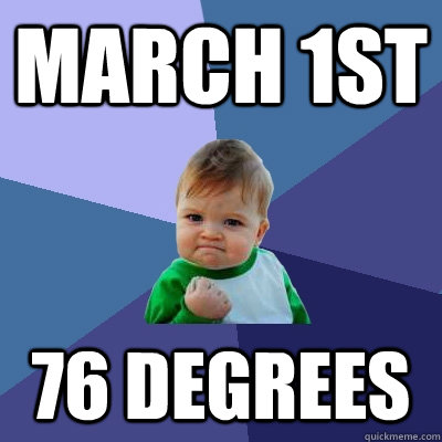 March 1st 76 Degrees  Success Kid