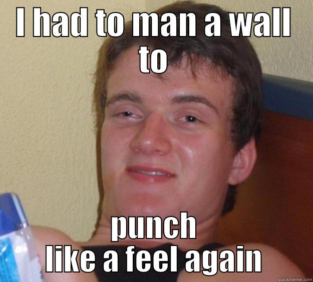 I HAD TO MAN A WALL TO PUNCH LIKE A FEEL AGAIN 10 Guy
