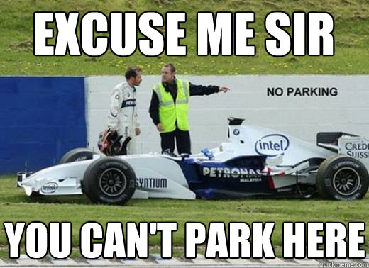 Excuse me sir You can't park here  No Parking