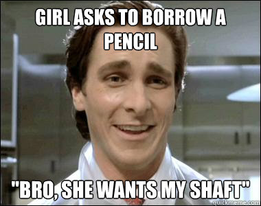 girl asks to borrow a pencil 