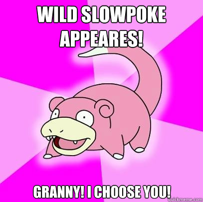 Wild slowpoke appeares! Granny! I choose you!  Slowpoke