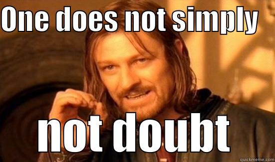 ONE DOES NOT SIMPLY    NOT DOUBT Boromir