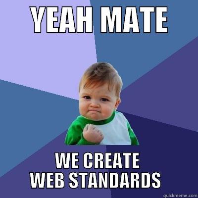      YEAH MATE      WE CREATE WEB STANDARDS  Success Kid