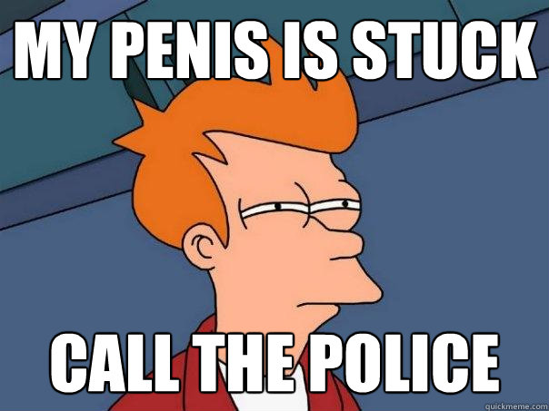 my penis is stuck call the police  Futurama Fry