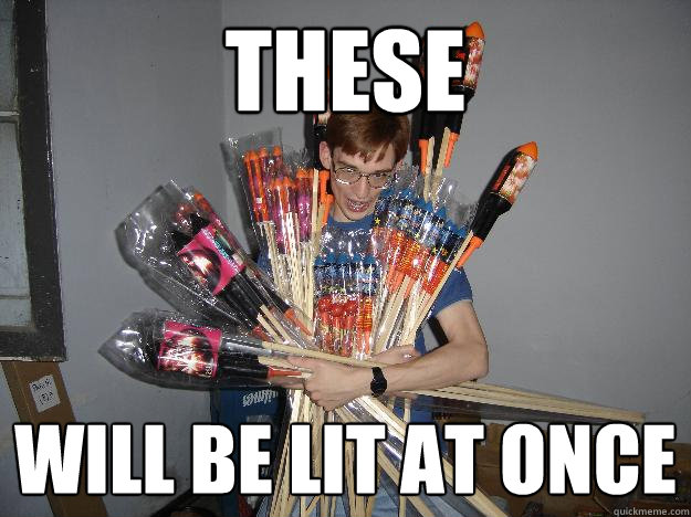 these will be lit at once  Crazy Fireworks Nerd