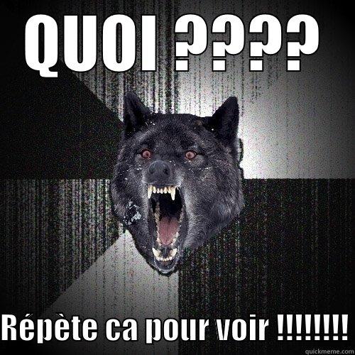 QUOI ????  RÉPÈTE CA POUR VOIR !!!!!!!! Insanity Wolf