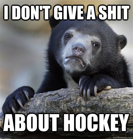 I DON'T GIVE A SHIT ABOUT HOCKEY  Confession Bear