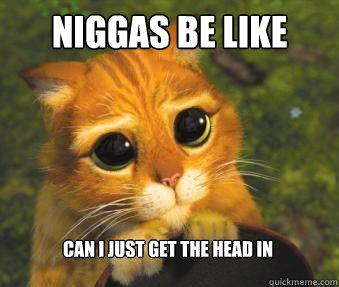 NIGGAS BE LIKE CAN I JUST GET THE HEAD IN   