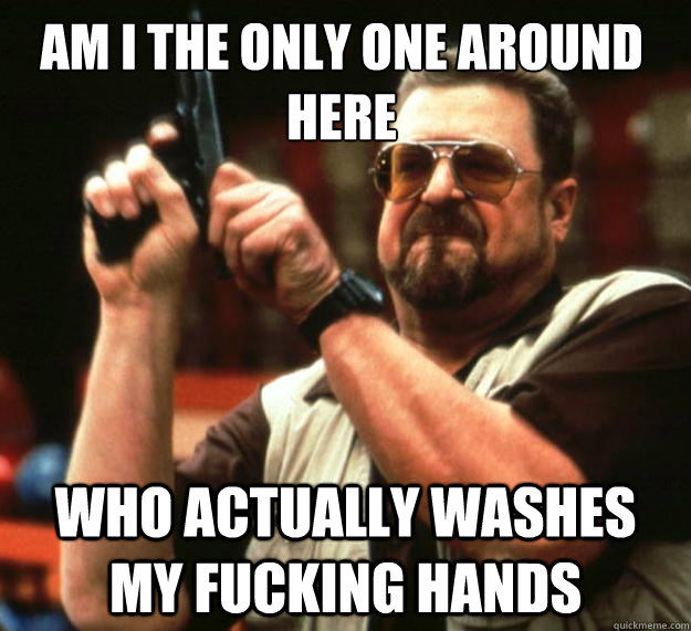Am I the only one around here who actually washes my fucking hands - Am I the only one around here who actually washes my fucking hands  Walter